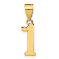 14k Polished Number 1 Pendant-APN01