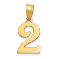 14k Polished Number 2 Pendant-APN02
