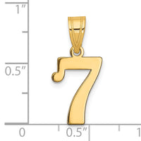 14k Polished Number 7 Pendant-APN07