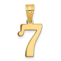 14k Polished Number 7 Pendant-APN07