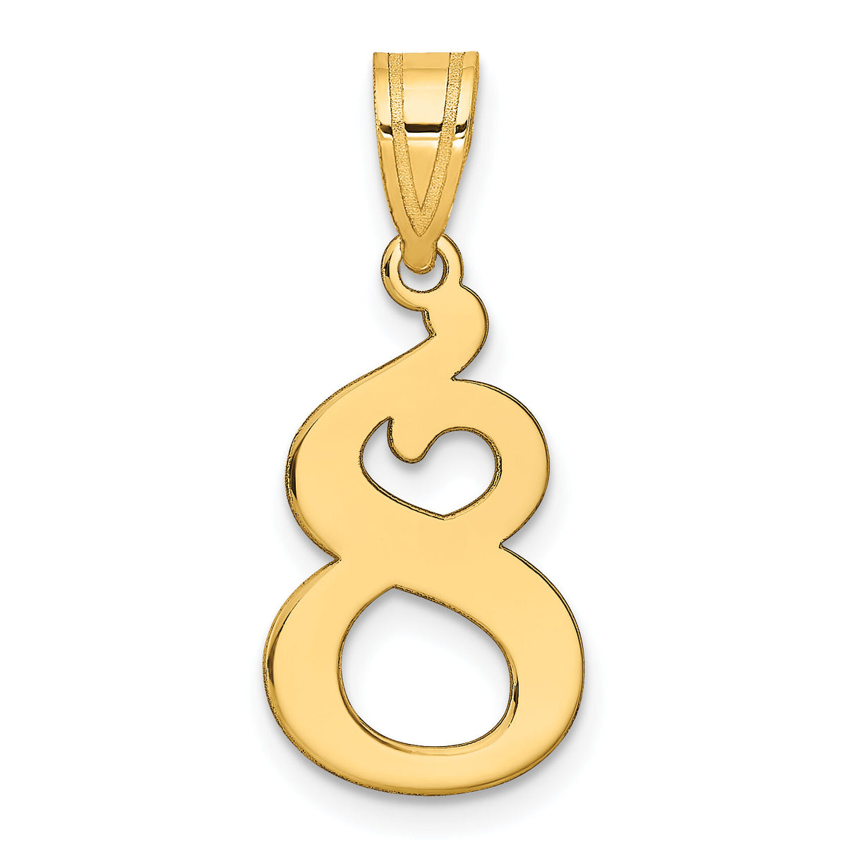 14k Polished Number 8 Pendant-APN08