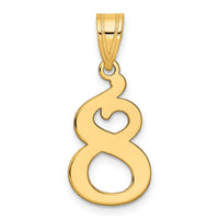 14k Polished Number 8 Pendant-APN08