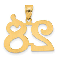 14k Polished Number 28 Pendant-APN28