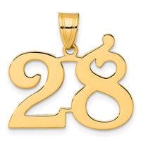 14k Polished Number 28 Pendant-APN28