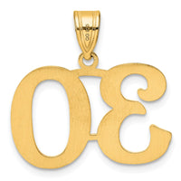 14k Polished Number 30 Pendant-APN30