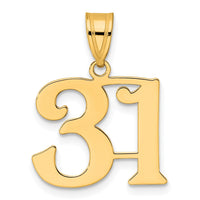 14k Polished Number 31 Pendant-APN31