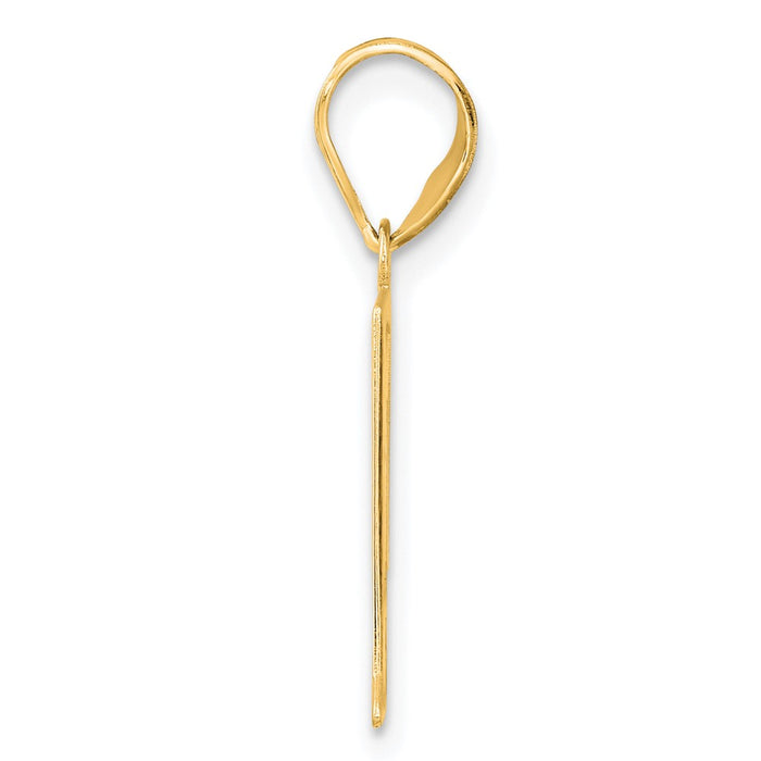 14k Polished Number 41 Pendant-APN41