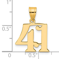 14k Polished Number 41 Pendant-APN41