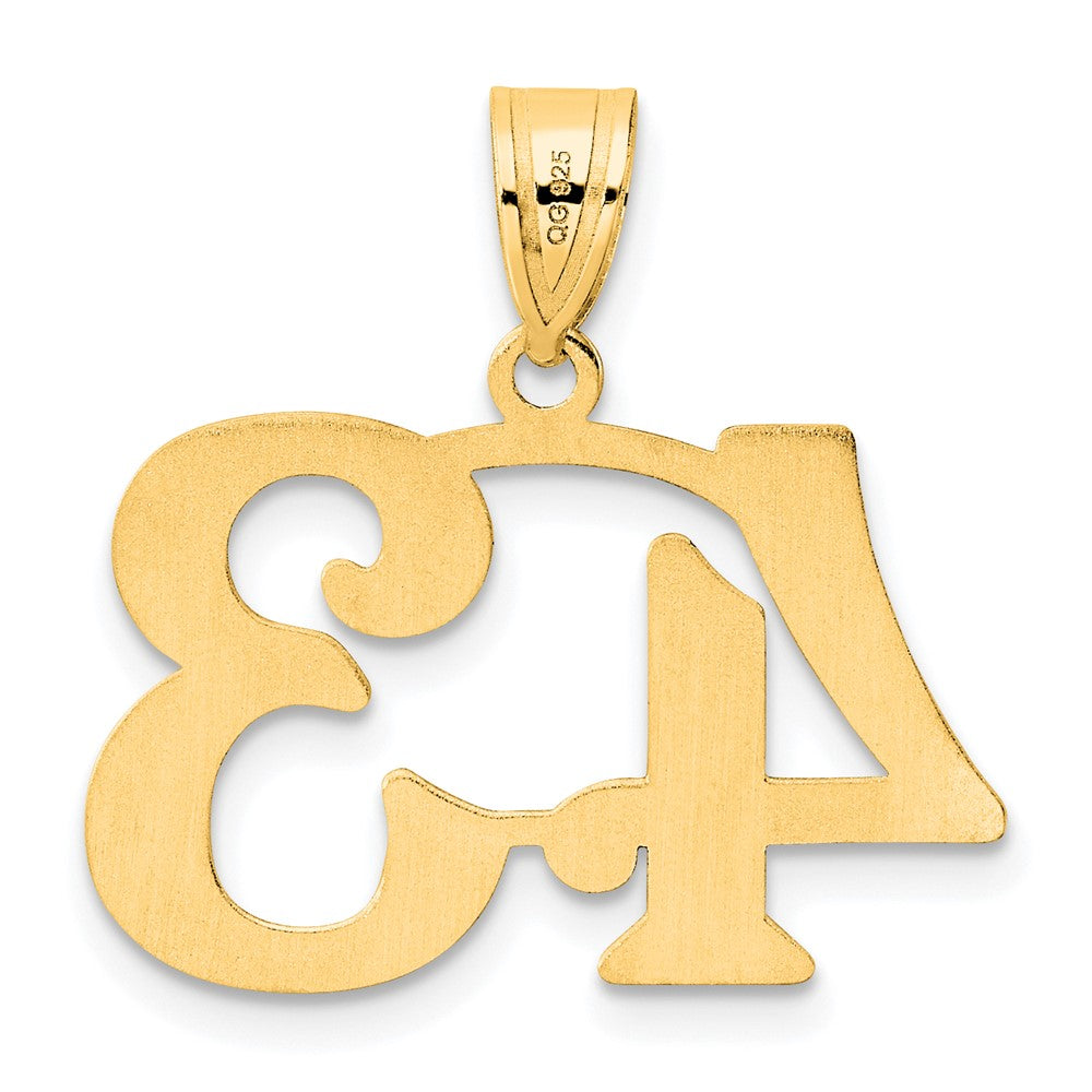 14k Polished Number 43 Pendant-APN43