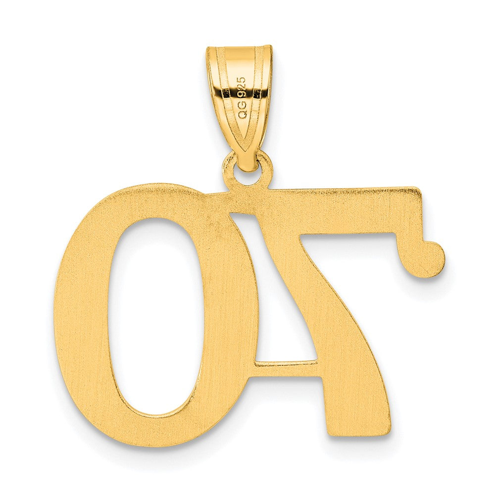 14k Polished Number 70 Pendant-APN70