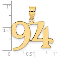 14k Polished Number 94 Pendant-APN94