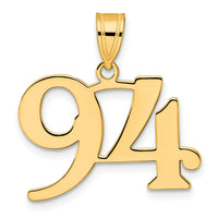 14k Polished Number 94 Pendant-APN94
