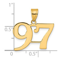 14k Polished Number 97 Pendant-APN97