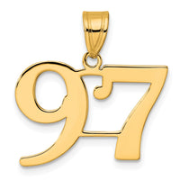 14k Polished Number 97 Pendant-APN97