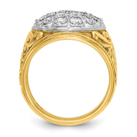 10k Two-tone IBGoodman Men's Polished 2ctw Dia Kentucky Cluster Ring-B01539A