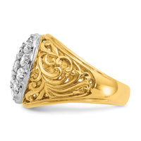 10k Two-tone IBGoodman Men's Polished 2ctw Dia Kentucky Cluster Ring-B01539A