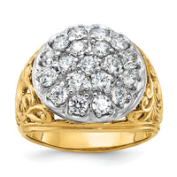 10k Two-tone IBGoodman Men's Polished 2ctw Dia Kentucky Cluster Ring-B01539A