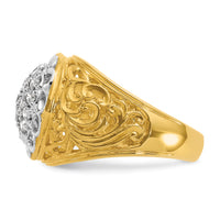 14k Two-Tone 1 ct Lab Grown Diamond VS/SI+ G+ Complete Men's Cluster Ring-B01539B