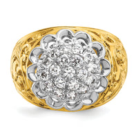 14k Two-Tone 1 ct Lab Grown Diamond VS/SI+ G+ Complete Men's Cluster Ring-B01539B