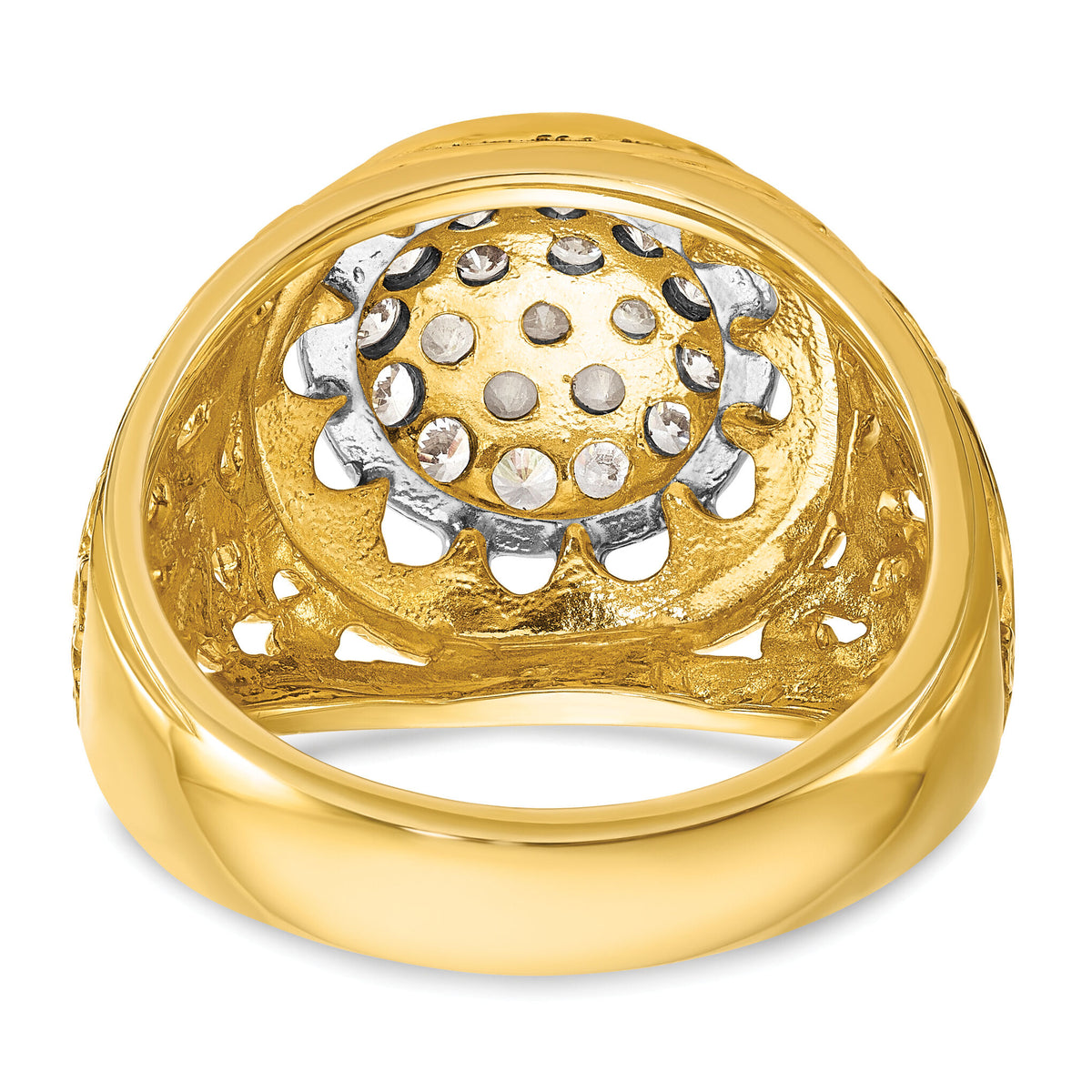 14k Two-Tone 1 ct Lab Grown Diamond VS/SI+ G+ Complete Men's Cluster Ring-B01539B