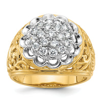 14k Two-Tone 1 ct Lab Grown Diamond VS/SI+ G+ Complete Men's Cluster Ring-B01539B