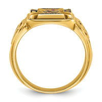 10k IBGoodman Men's Textured w/ Enamel Knights Templar Masonic Ring-B02194