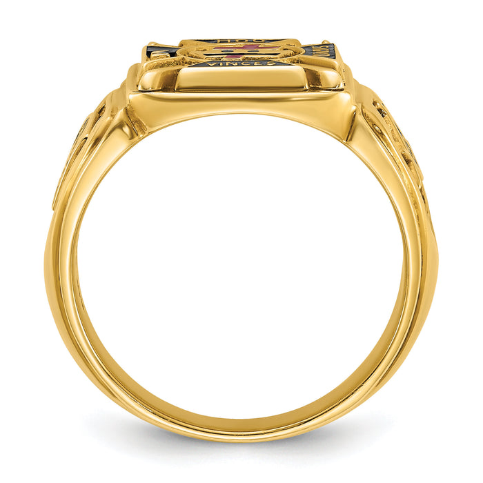 10k IBGoodman Men's Textured w/ Enamel Knights Templar Masonic Ring-B02194