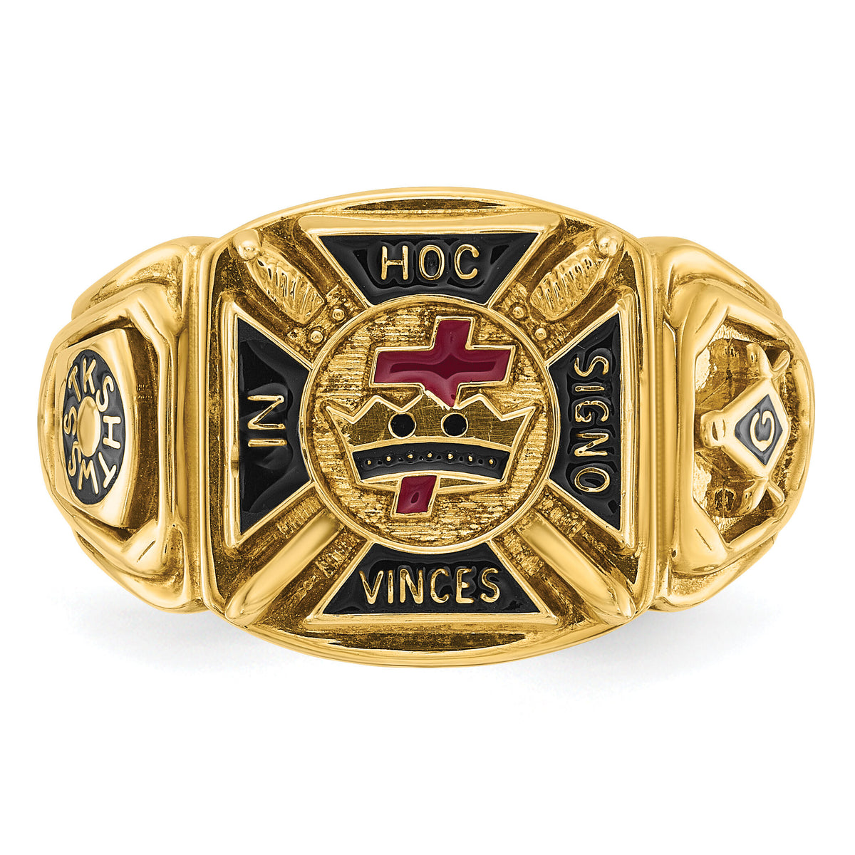 10k IBGoodman Men's Textured w/ Enamel Knights Templar Masonic Ring-B02194