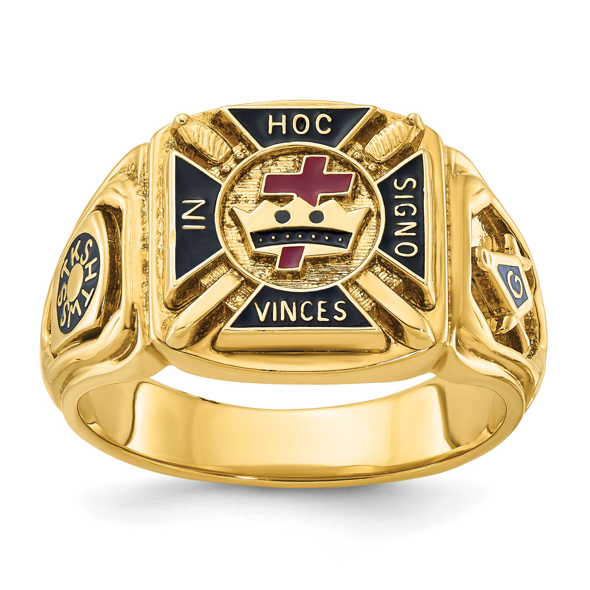 10k IBGoodman Men's Textured w/ Enamel Knights Templar Masonic Ring-B02194