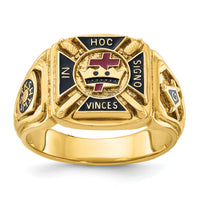 10k IBGoodman Men's Textured w/ Enamel Knights Templar Masonic Ring-B02194