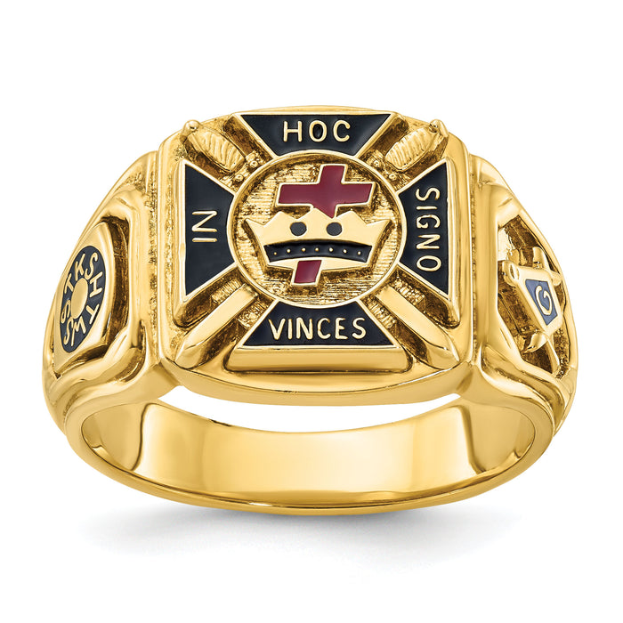 10k IBGoodman Men's Textured w/ Enamel Knights Templar Masonic Ring-B02194