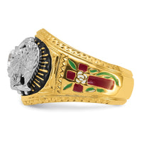 14ktt IBGoodman Men's Enameled & Dia 32nd Scottish Rite Masonic Ring-B02400