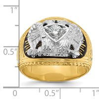 14ktt IBGoodman Men's Enameled & Dia 32nd Scottish Rite Masonic Ring-B02400