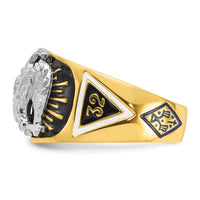 14ktt IBGoodman Men's Enamel & Dia 32nd Scottish Rite Masonic Ring-B02418