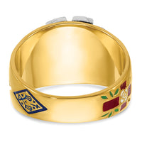 14ktt IBGoodman Men's Enamel & Dia 32nd Scottish Rite Masonic Ring-B02418
