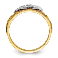 10ktt IBGoodman Men's Textured & Enameled Masonic Shriner's Ring-B02420