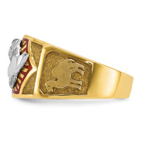 10ktt IBGoodman Men's Textured & Enameled Masonic Shriner's Ring-B02420
