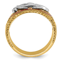 10ktt IBGoodman Men's Textured & Enameled Masonic Shriner's Ring-B02437