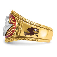 10ktt IBGoodman Men's Textured & Enameled Masonic Shriner's Ring-B02437