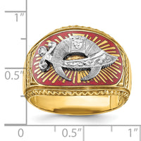 10ktt IBGoodman Men's Textured & Enameled Masonic Shriner's Ring-B02437