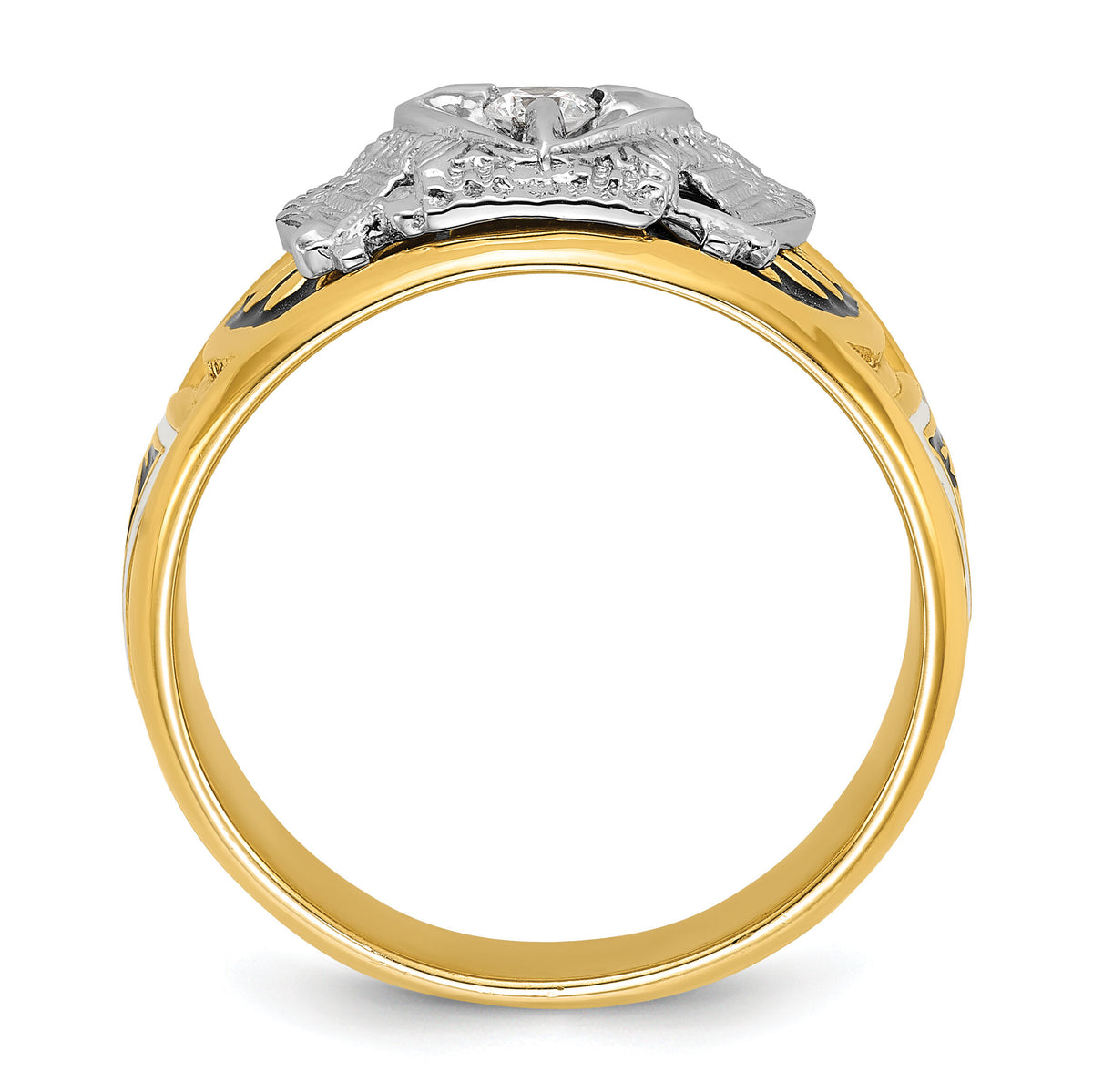 10ktt IBGoodman Men's Textured 32nd Scottish Rite Masonic Ring Mtg-B02444