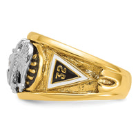 10ktt IBGoodman Men's Textured 32nd Scottish Rite Masonic Ring Mtg-B02444
