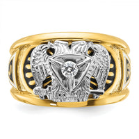 10ktt IBGoodman Men's Textured 32nd Scottish Rite Masonic Ring Mtg-B02444