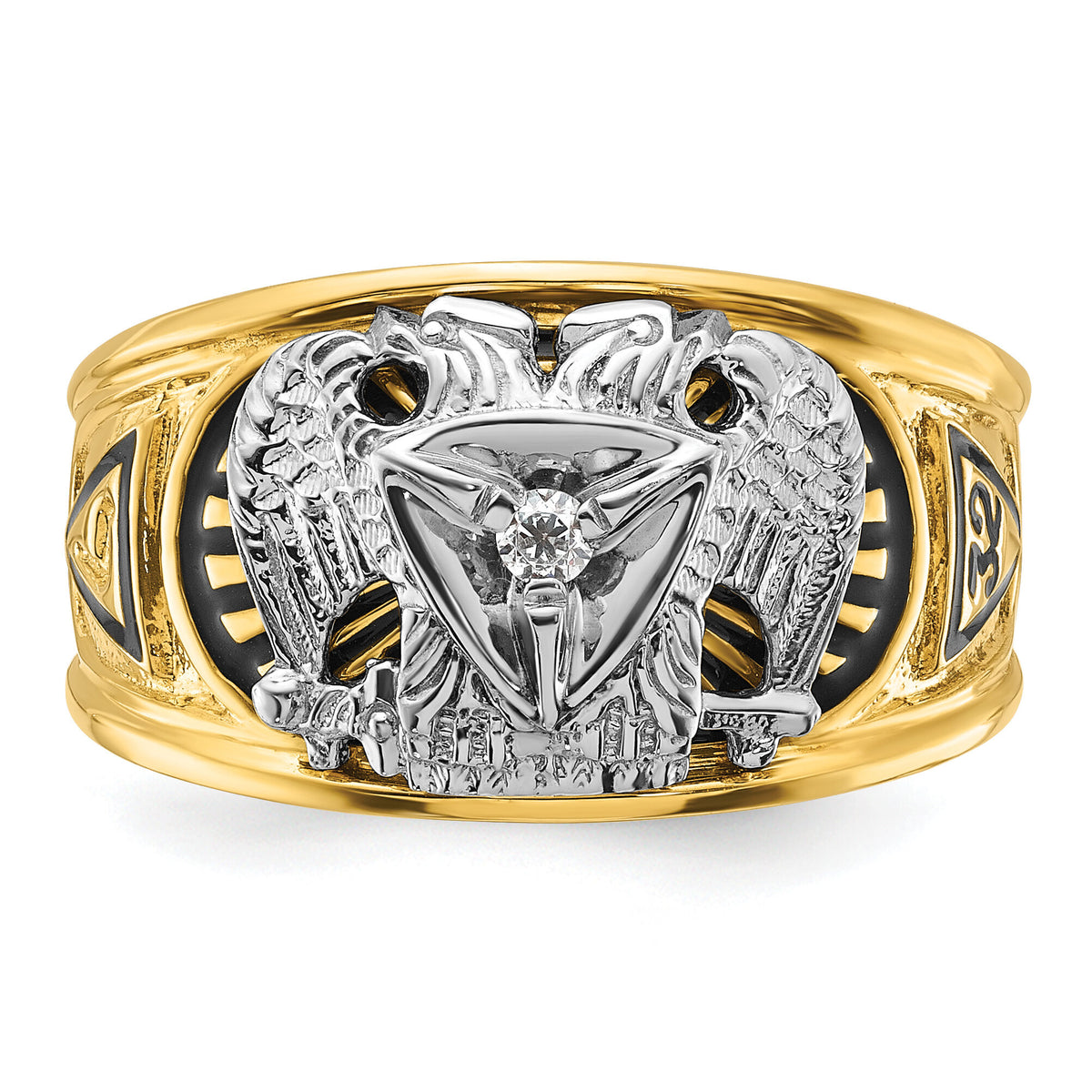 10ktt IBGoodman Men's Enameled 32nd Scottish Rite Masonic Ring Mtg-B02446
