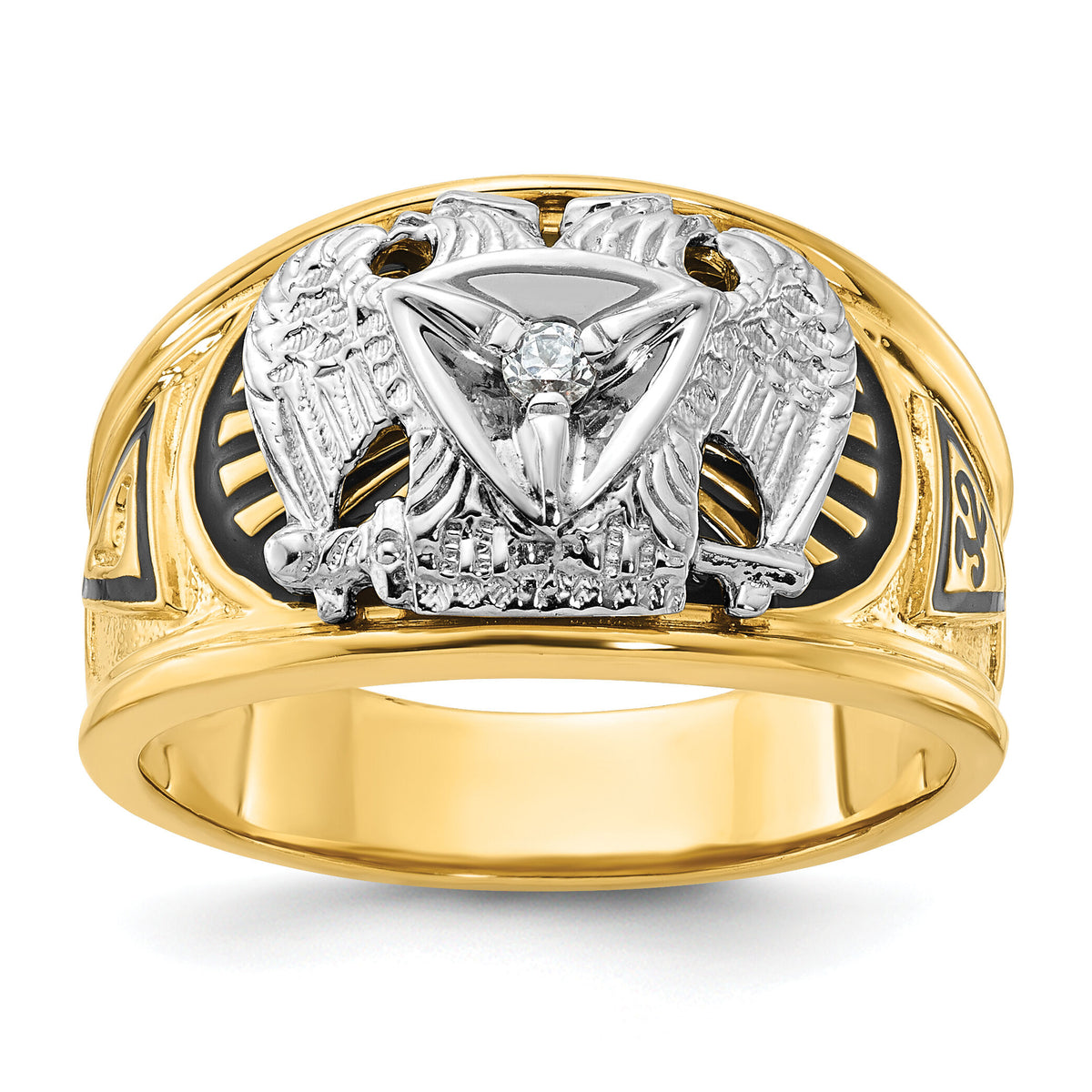 10ktt IBGoodman Men's Enameled 32nd Scottish Rite Masonic Ring Mtg-B02446