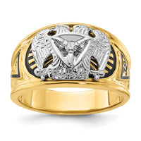10ktt IBGoodman Men's Enameled 32nd Scottish Rite Masonic Ring Mtg-B02446