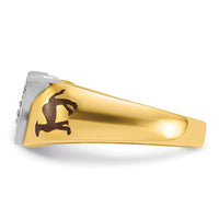 10ktt IBGoodman Men's Enamel and Diamond Masonic Shriner's Ring-B02454