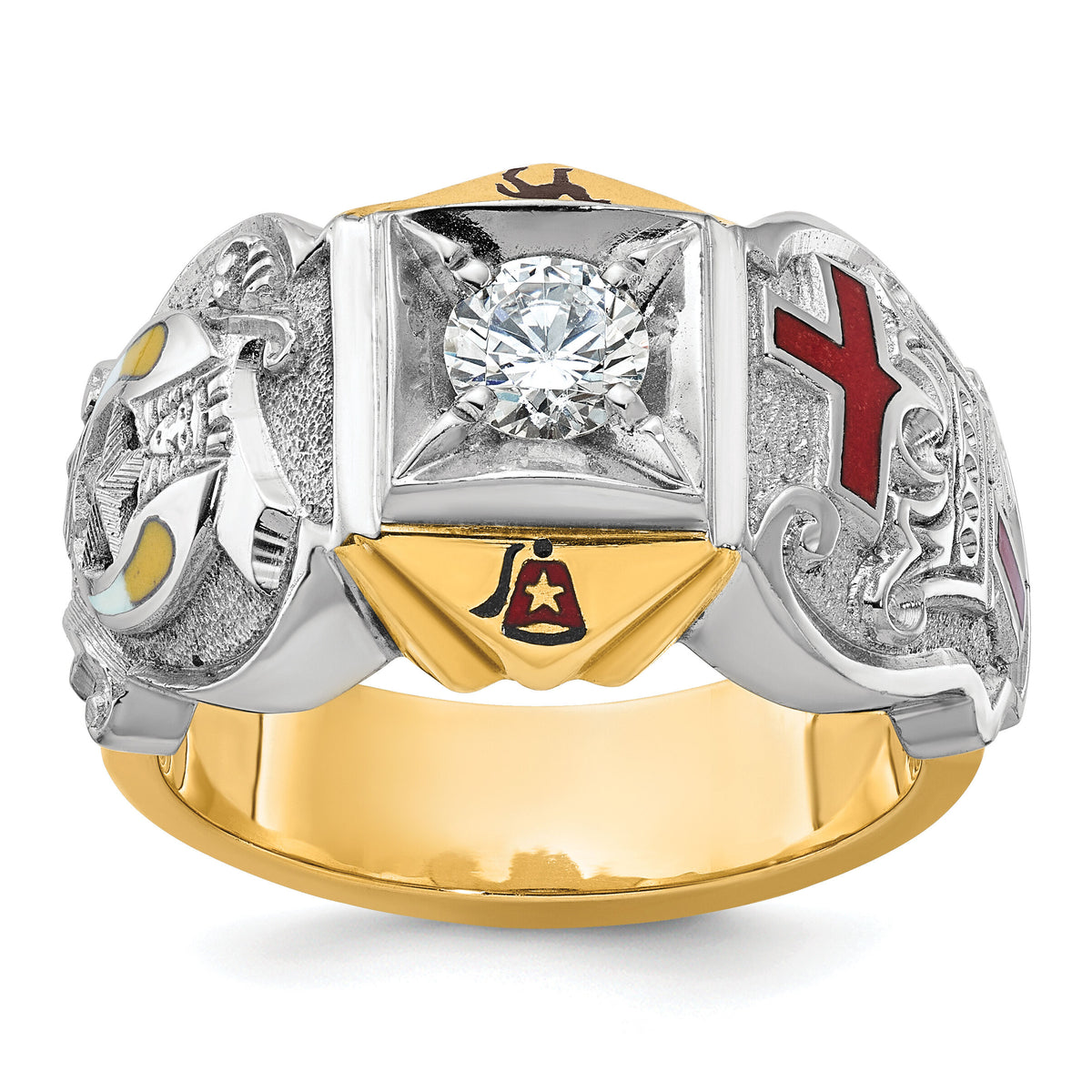 10ktt IBGoodman Men's Knights Templar Masonic Shriner's Ring Mtg-B02461B