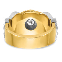 IBGoodman 14k Two-tone Men's Polished and Textured with Multi-color Enamel and Diamond Masonic Shriner's Ring-B02461C-4YWAA