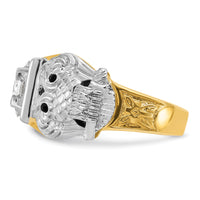 14ktt IBGoodman Men's Enamel & Diamond Eagle Masonic Shriner's Ring-B02488A
